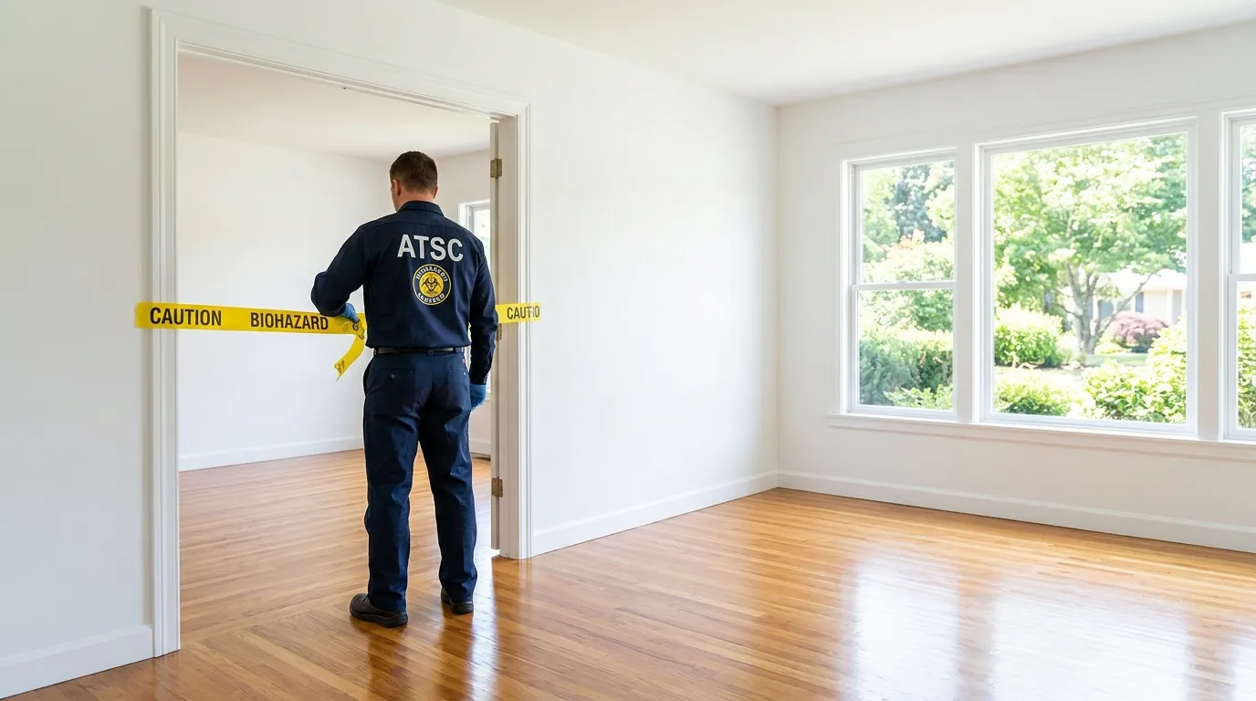Certified biohazard cleanup crew performing Decomposition Cleanup in Lansdowne